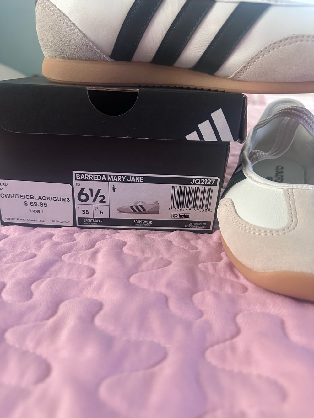 adidas Barreda Mary Jane Shoes - White, Black & Gum